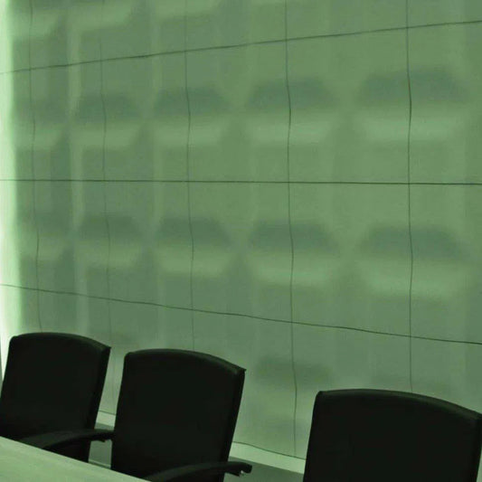 3D Gypsum Wall Art Panels in conference room closeup CHOCOLATE BAR DecorMania.eu