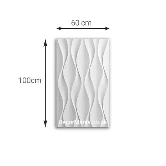 3D Gypsum Wall Art Panels FLOW with measurements Deomania.eu