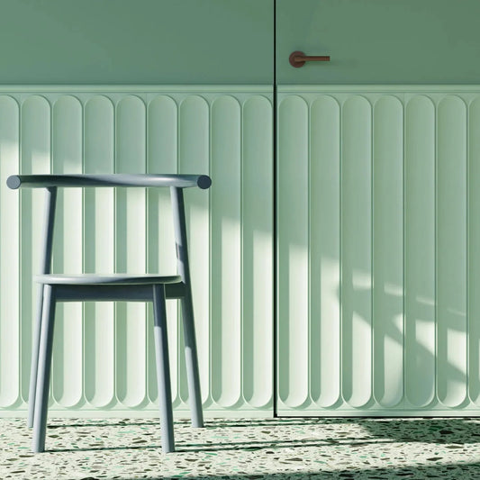 ARC S 3D Polyurethane Wall Art Panel in green colour interior closeup DecorMania.eu
