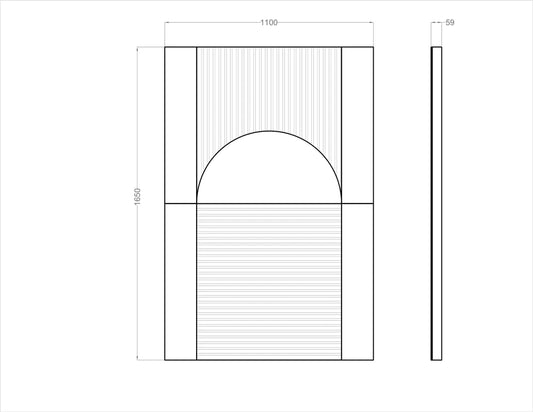 Acoustic Wall Art Panels RING 4 dimensions on white background Decormania eu