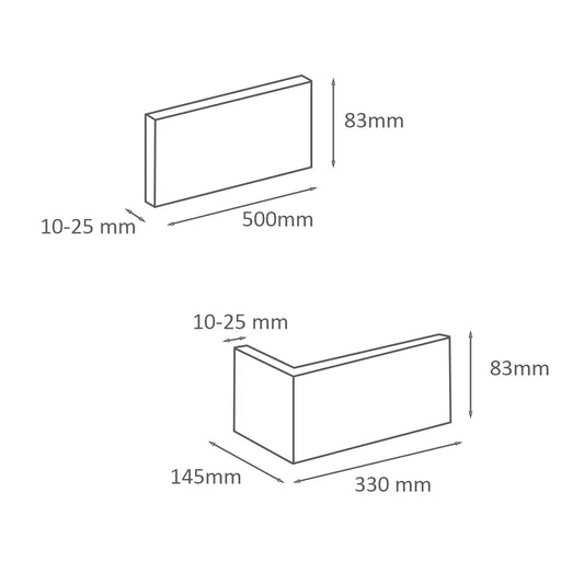 Brick Slips DUBLIN Concrete Interior & Exterior - box on white background Decormania.eu