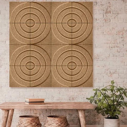 CURVES 3D Cork Acoustic Wall Panels - box of 4 wall decor DecorMania.eu