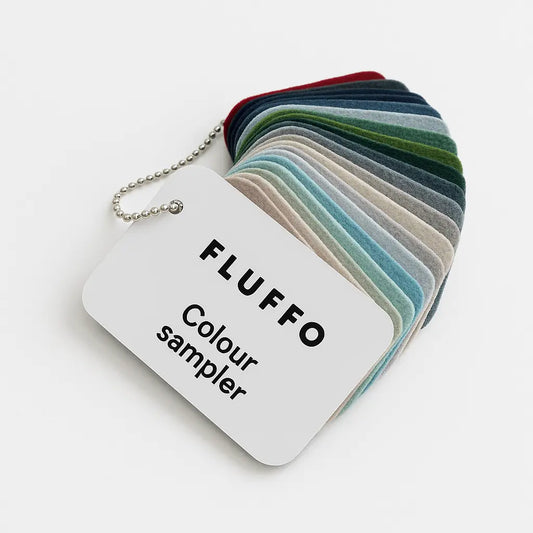 Fluffo Colour Chart Booklet on white background Decormania.eu