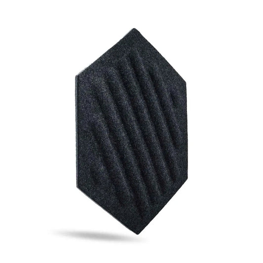 HEXA RIFT 3D Acoustic Felt Wall Panels  on white background BLACK DecorMania.eu