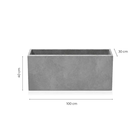 Outdoor Concrete Planters - Rectangle 30x100x40 cm on white background Decormania.eu