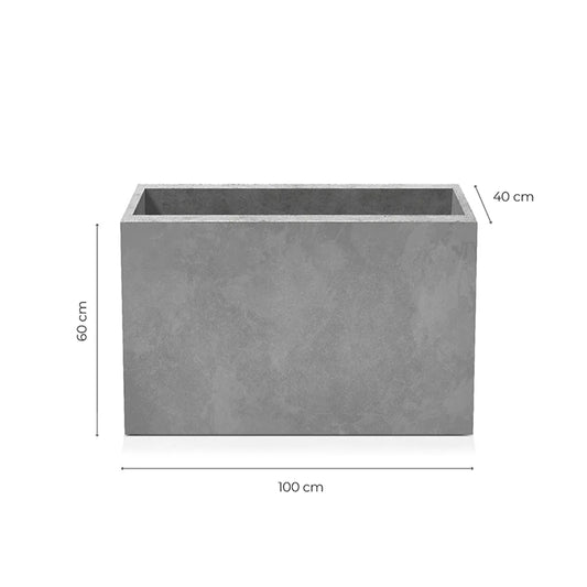Outdoor Concrete Planters - Rectangle 40x100x60 cm on white background Decormania.eu
