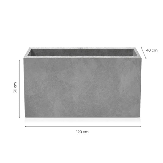 Outdoor Concrete Planters - Rectangle 40x120x60 cm on white background Decormania.eu