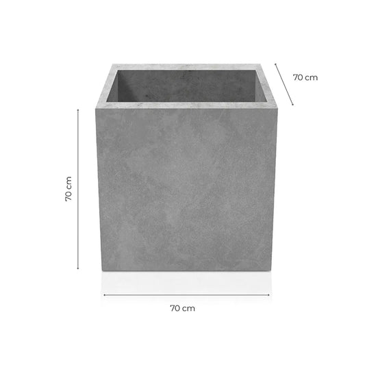 Outdoor Concrete Planters - Square 70x70x70 cm on white background Decormania.eu