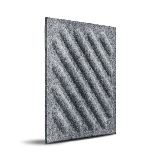 SQUARE RIFT 2 Acoustic 3D Felt Wall Panels on white bakground GREY DecorMania.eu