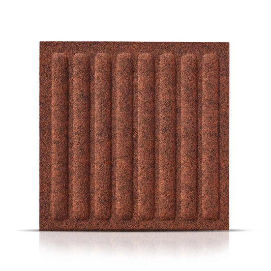 SQUARE RIFT 3D Acoustic Felt Wall Panels on white background RUSTY DecorMania.eu