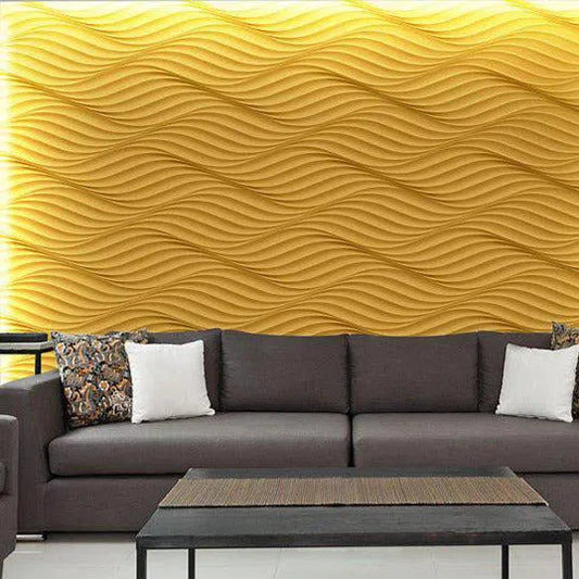 THE WIND Polystyrene Wall Art – 3D Decorative Panels yellow colour accent wall DecorMania.eu
