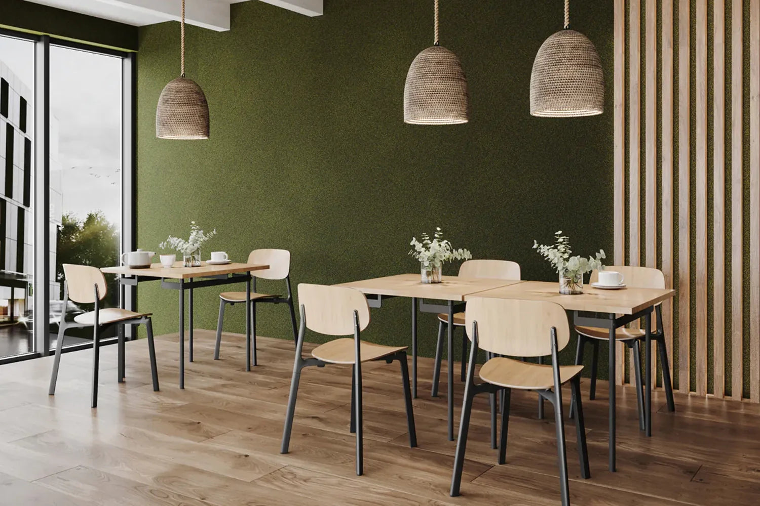 fluffo wallpaper green feature wall