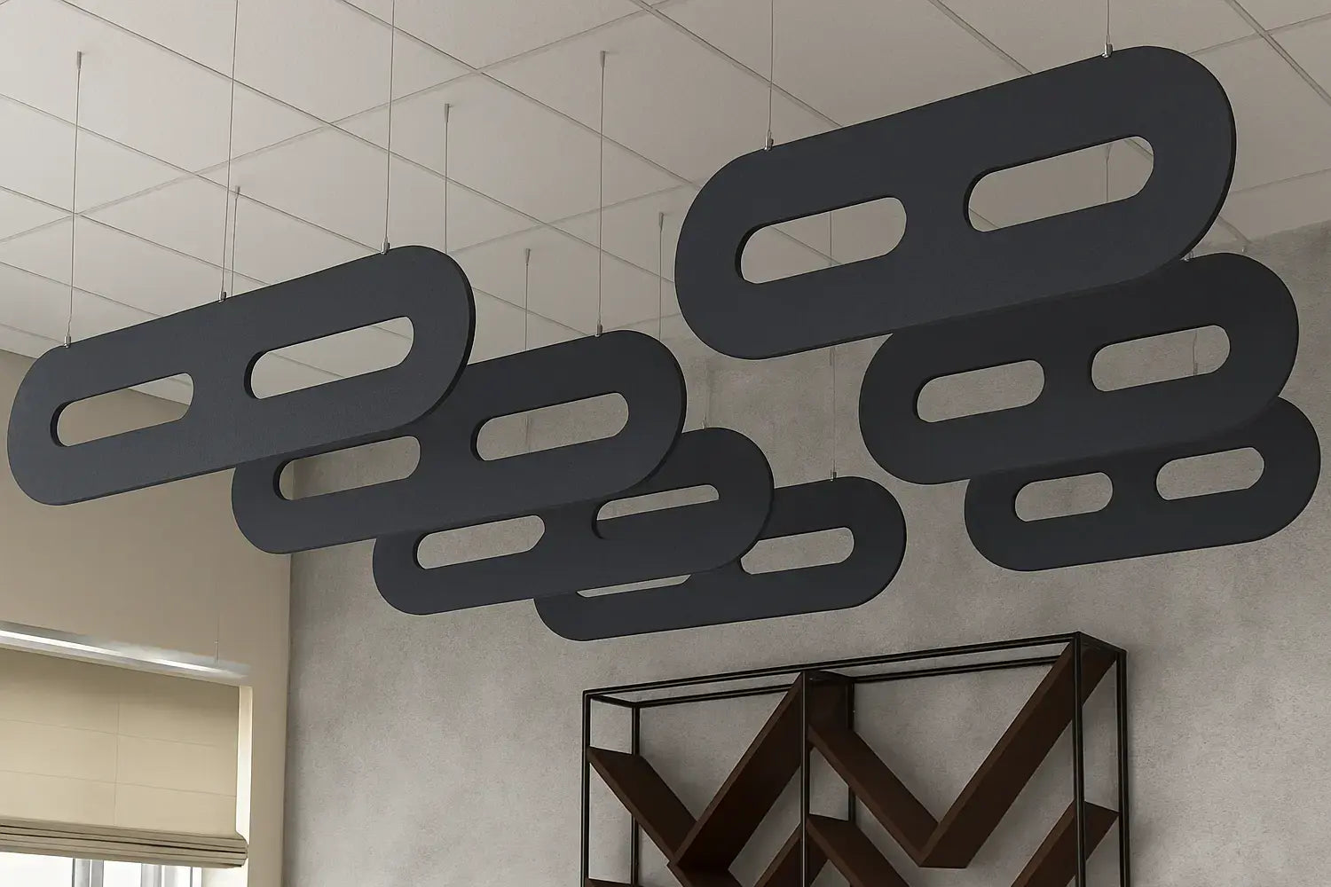 office baffles in office interior