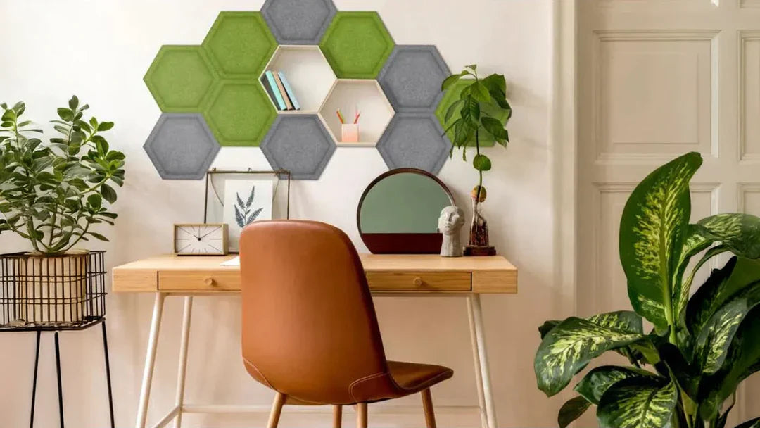 room decor hexa panels in office interior