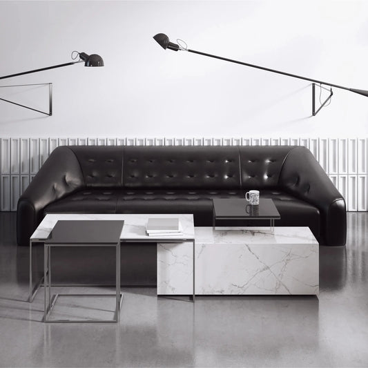 3D Concrete Wall Panels in living room interior BLOCKS Decormania EU