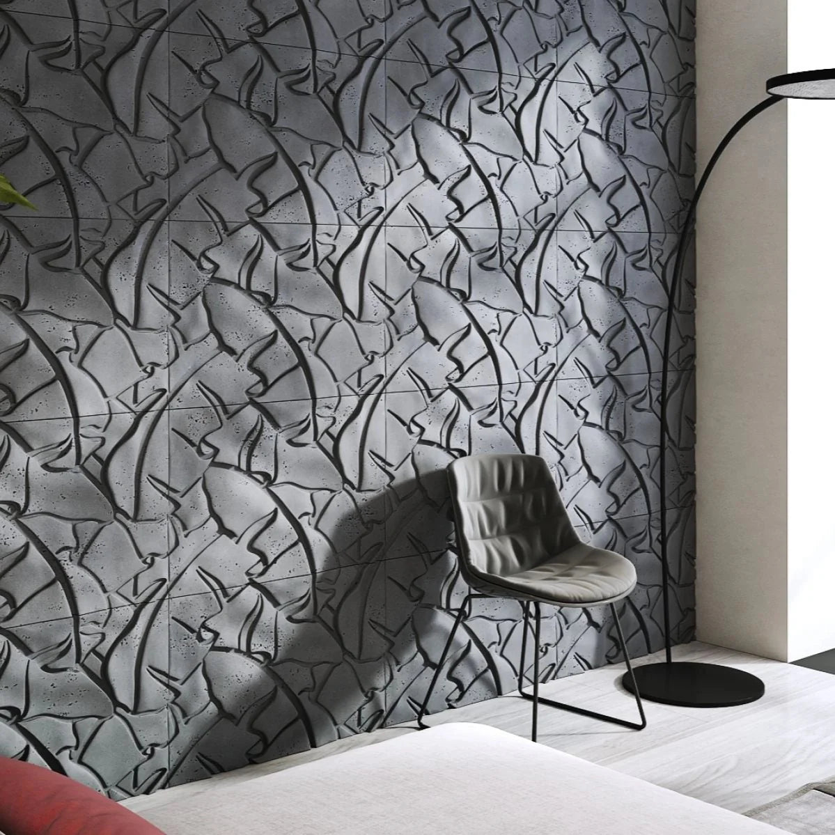 3D Concrete Wall Panels LEAF feature wall Decormania EU