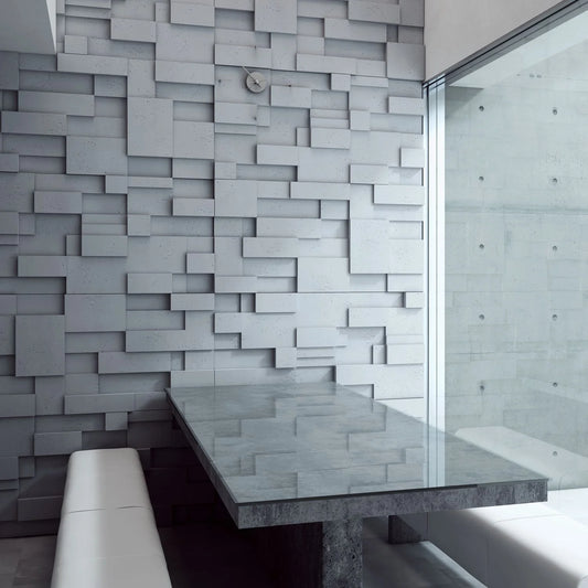 3D Concrete Wall Panels STAIRS feature wall in modern interior Decormania EU