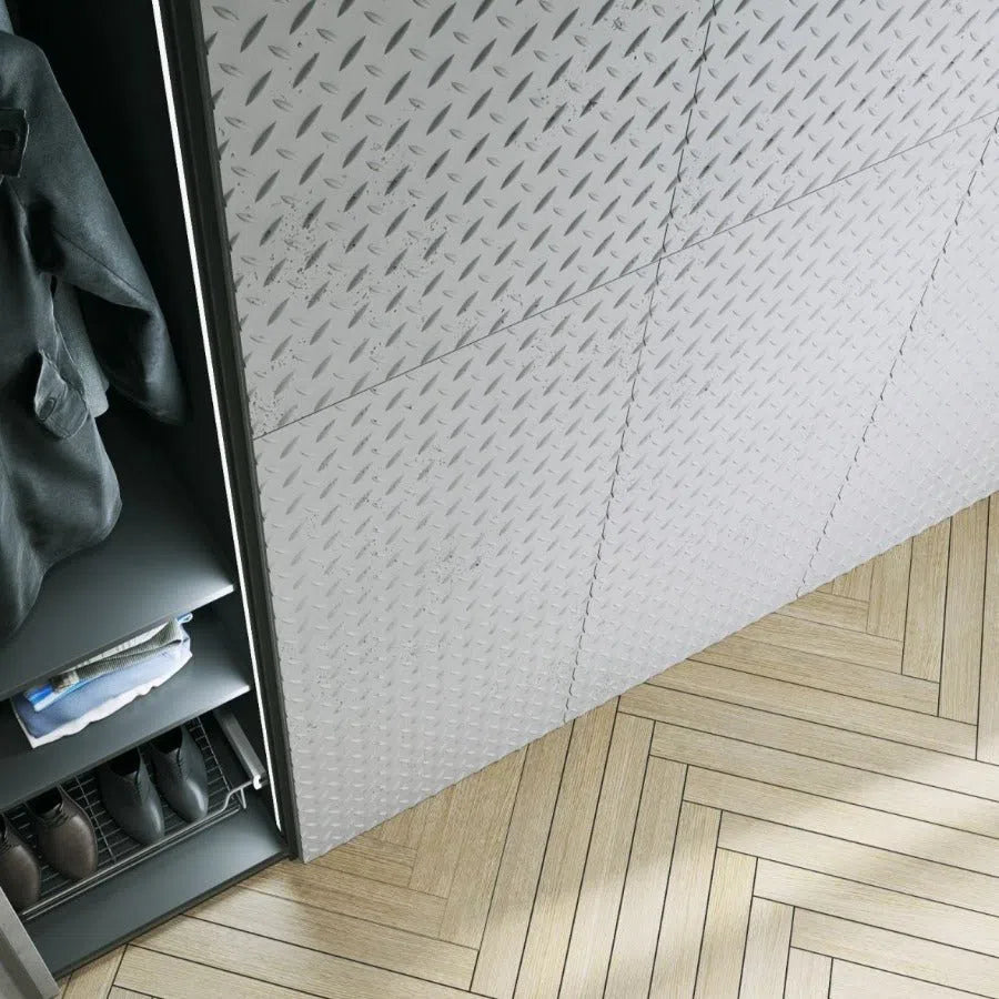 3D Concrete Wall Panels STEEL SHEET in a stylish interior | DecorMania eu