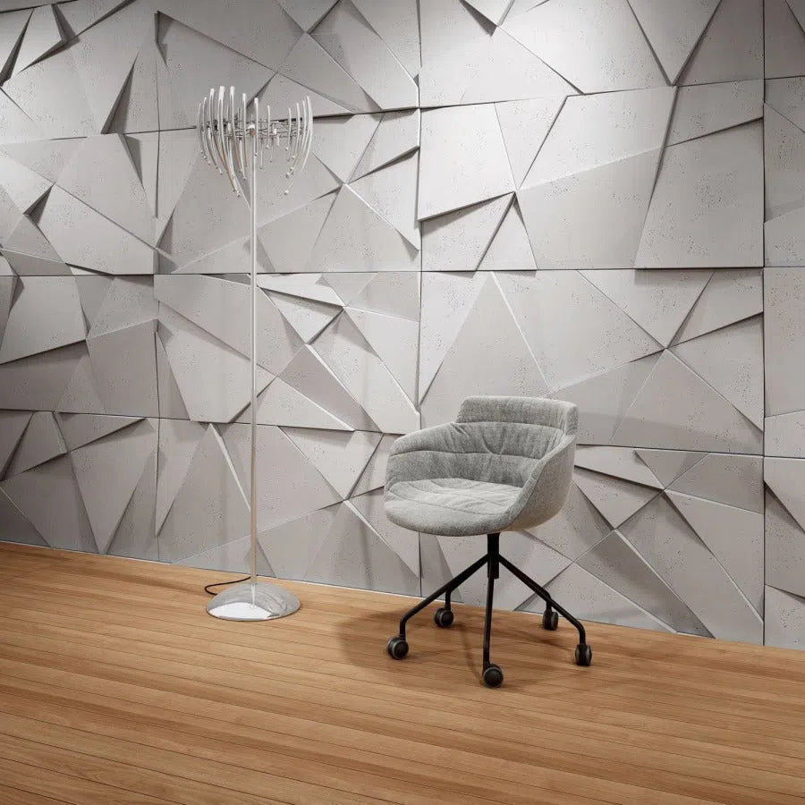 3D Concrete Wall Panels CRYSTAL in modern interior | DecorMania