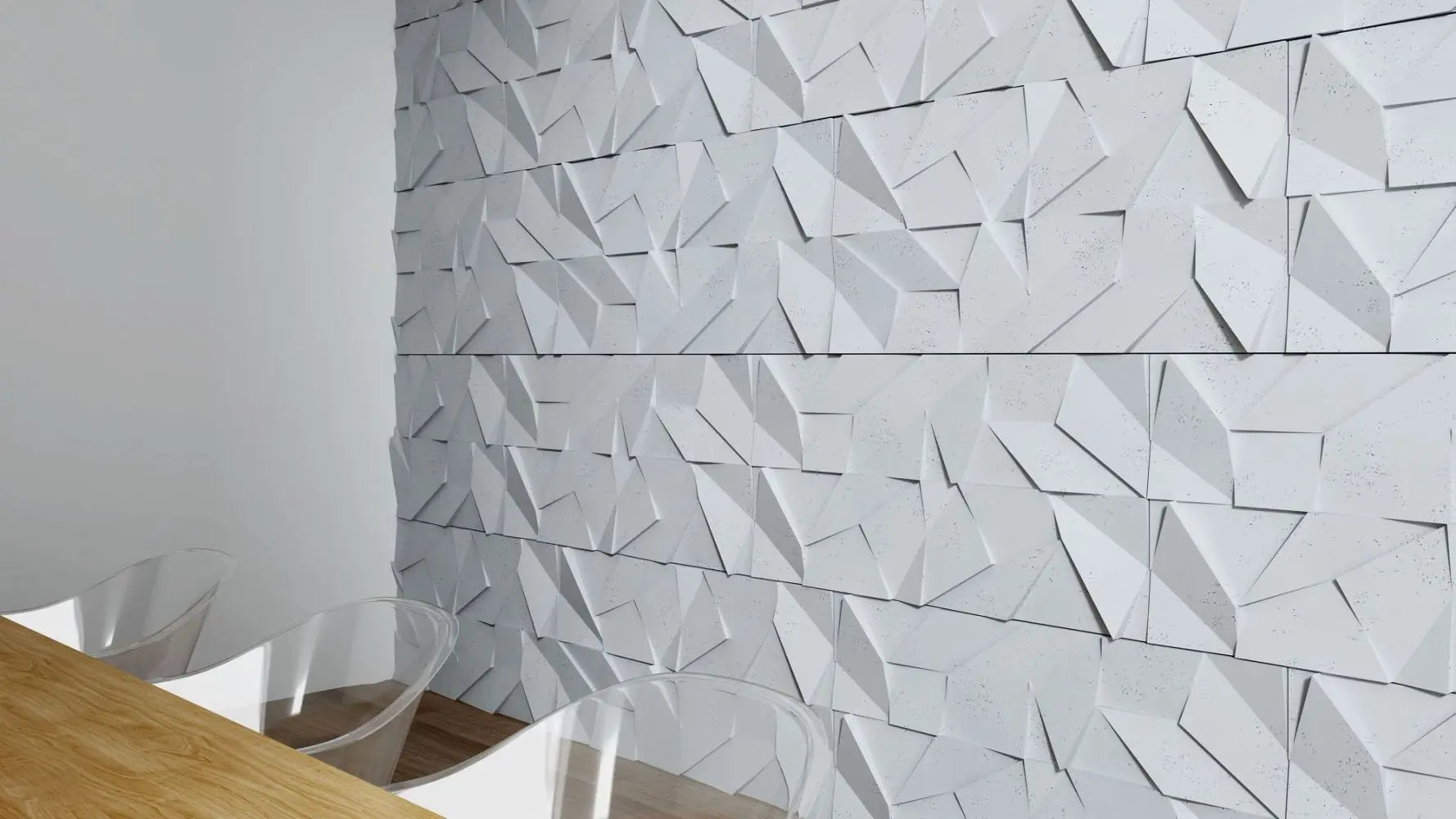 3D Concrete Wall Panels MULTICRYSTAL in dining room interior Decormania EU
