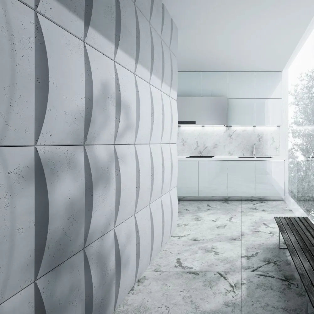3D Concrete Wall Panels block feature wall in KITCHEN interior Decormania EU