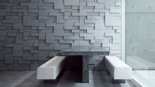 3D Concrete Wall Panels STAIRS feature wall in modern interior Decormania EU
