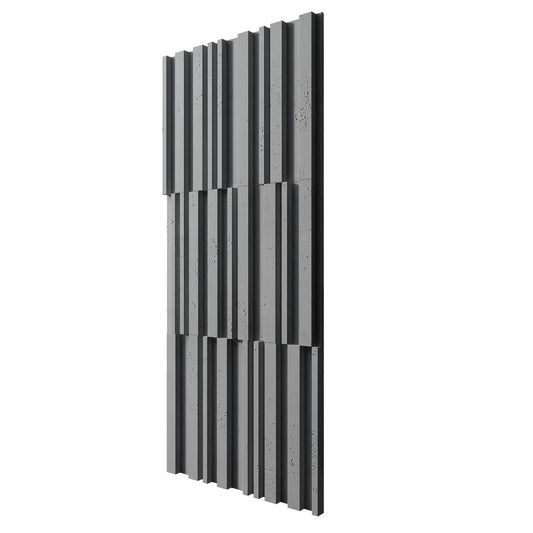 3D Concrete Wall Panels RIFT MIXED colour swatch on white background DecorMania.eu