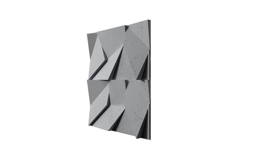 3D Concrete Wall Panels MULTICRYSTAL on white background Decormania EU
