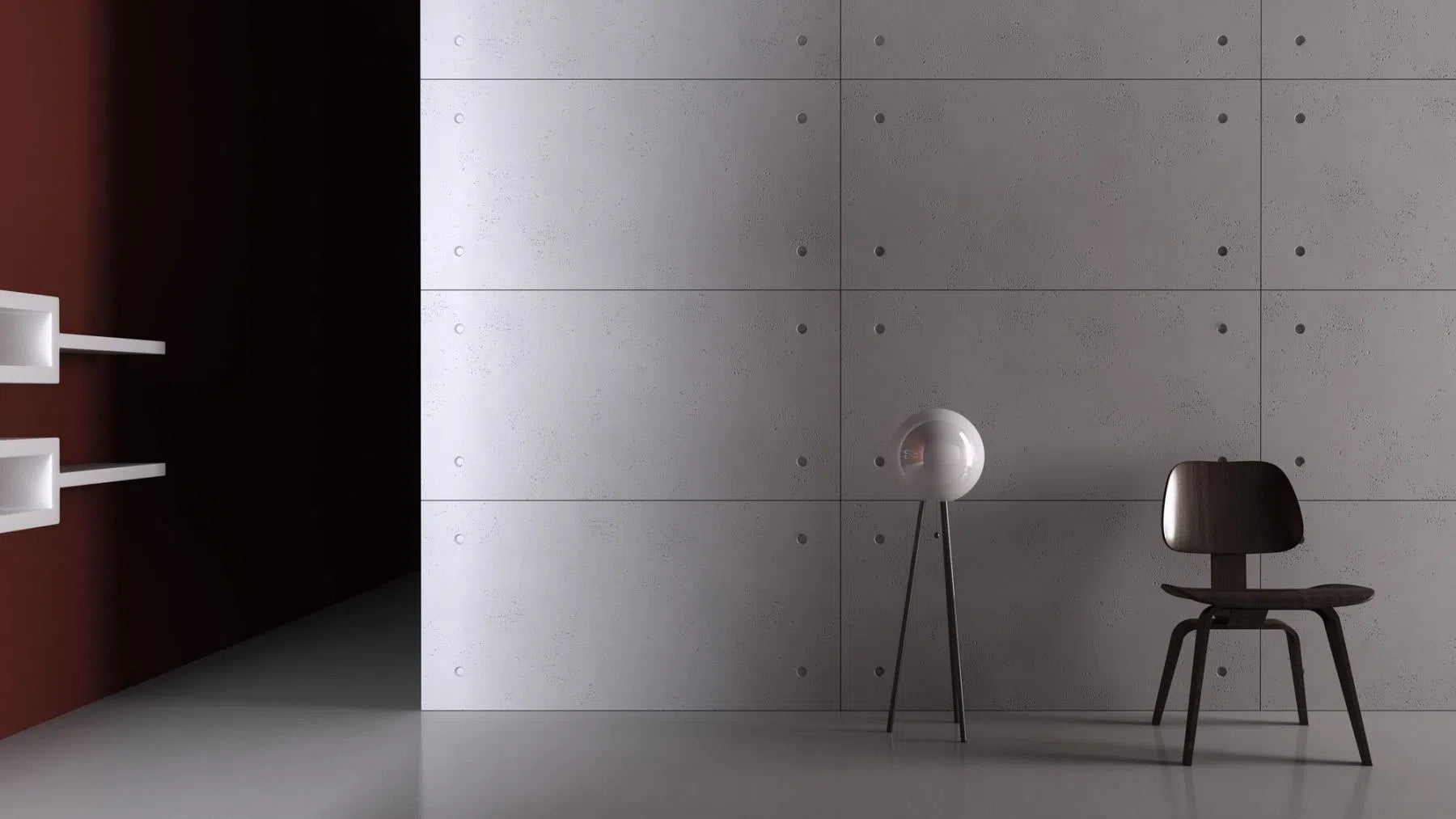 3D Concrete Wall Panels CLADDING in a modern hallway | DecorMania eu