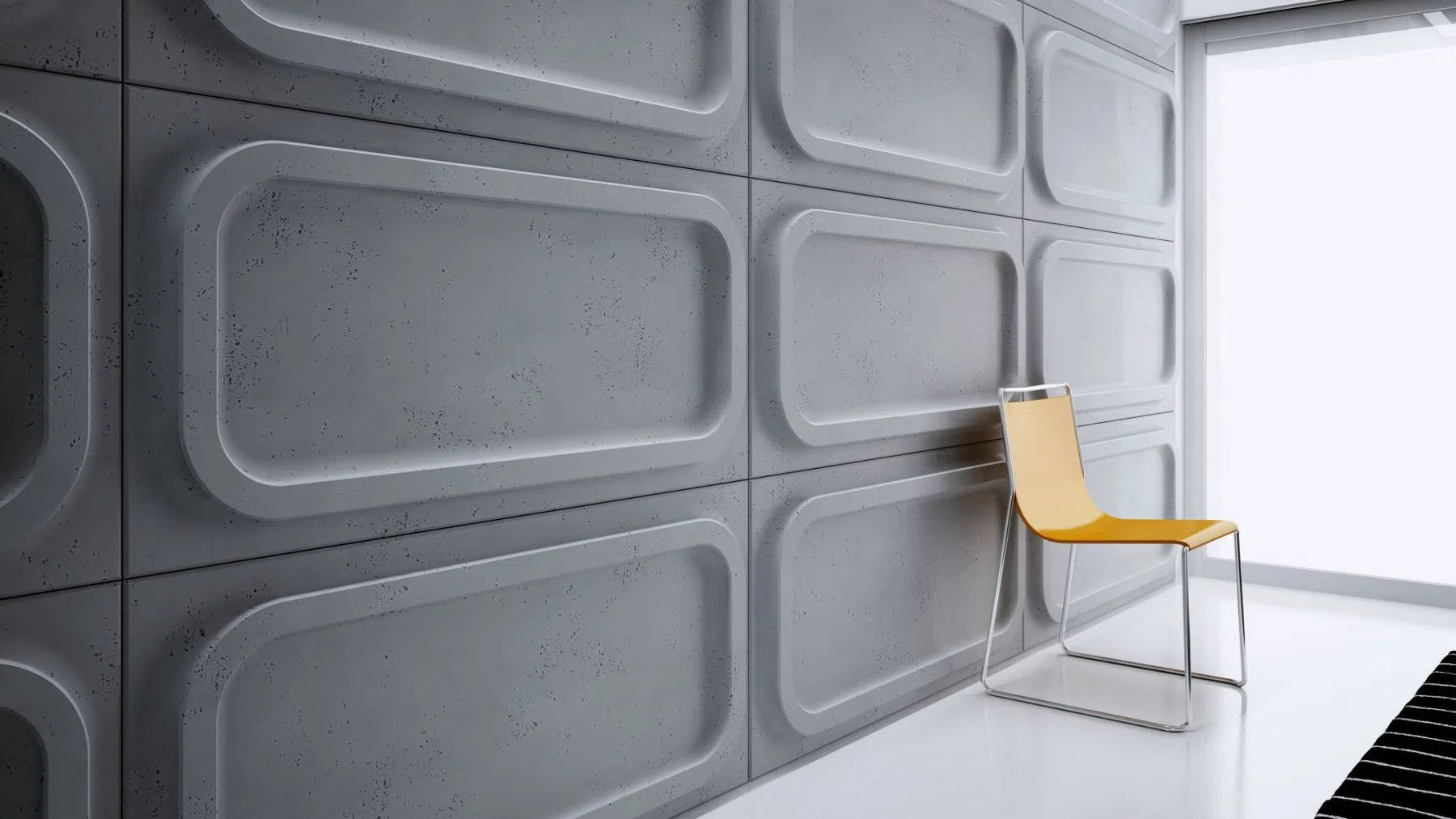 3D Concrete Wall Panels PORTHOLE in a modern interior | DecorMania