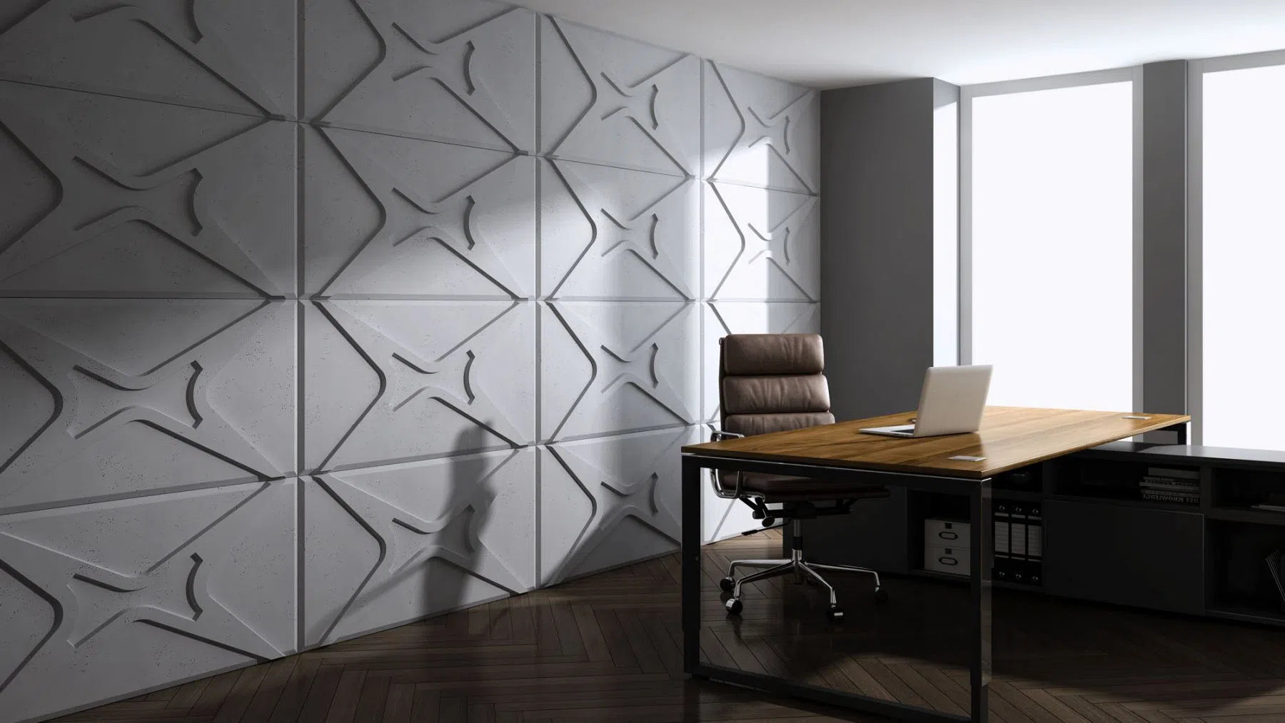 3D Concrete Wall Panels STARS in office interior | DecorMania eu