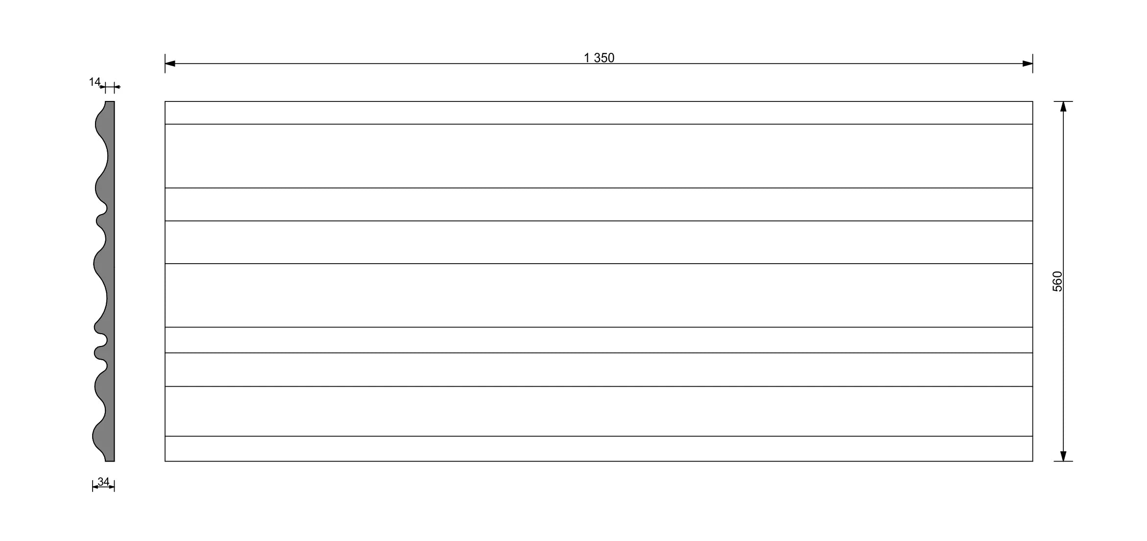 3D Concrete Wall Panels CURTAINS dimensions on white background DecorMania eu