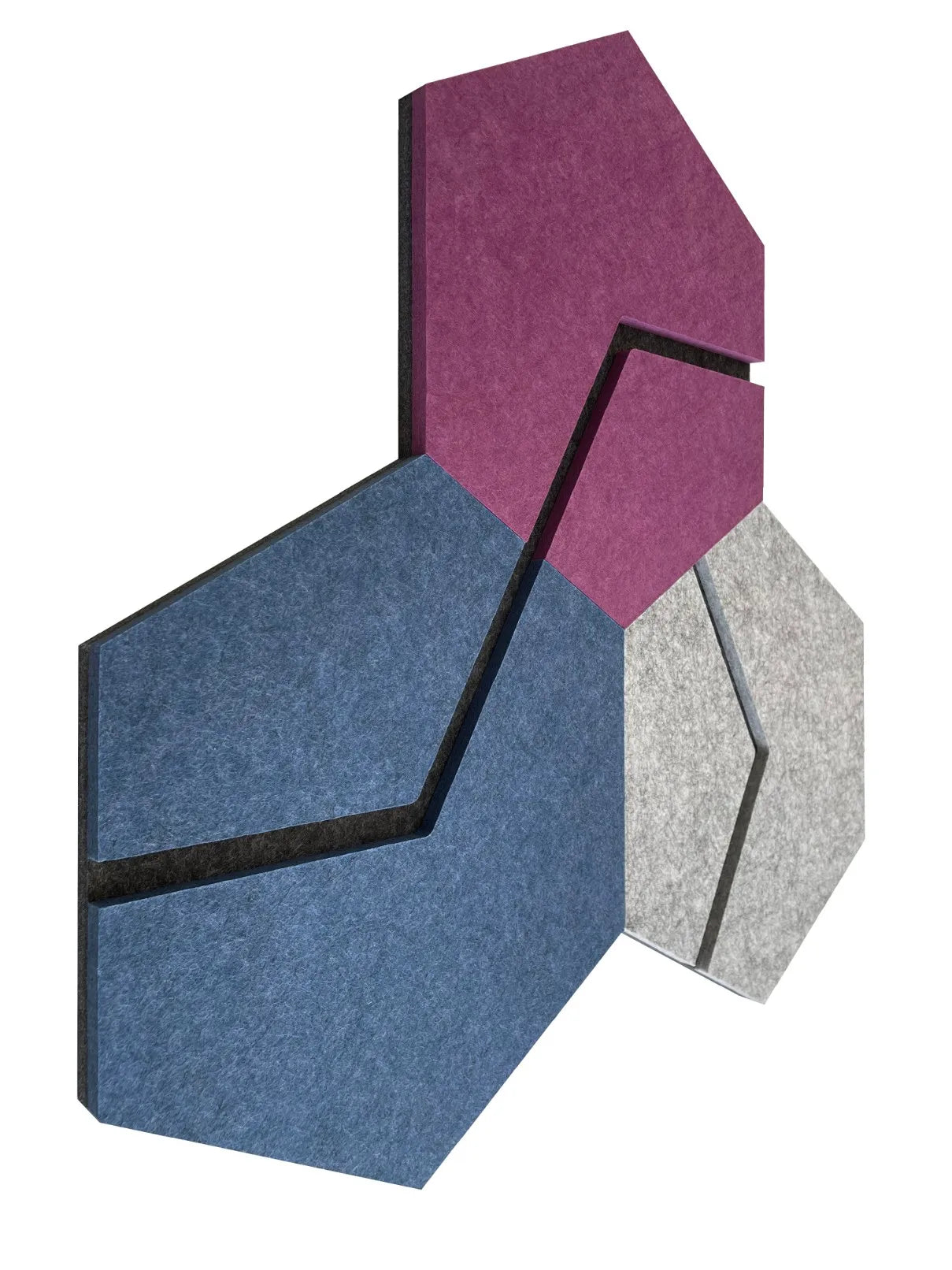 3D Felt Wall Tiles DECO2 composition on white background Decormania EU