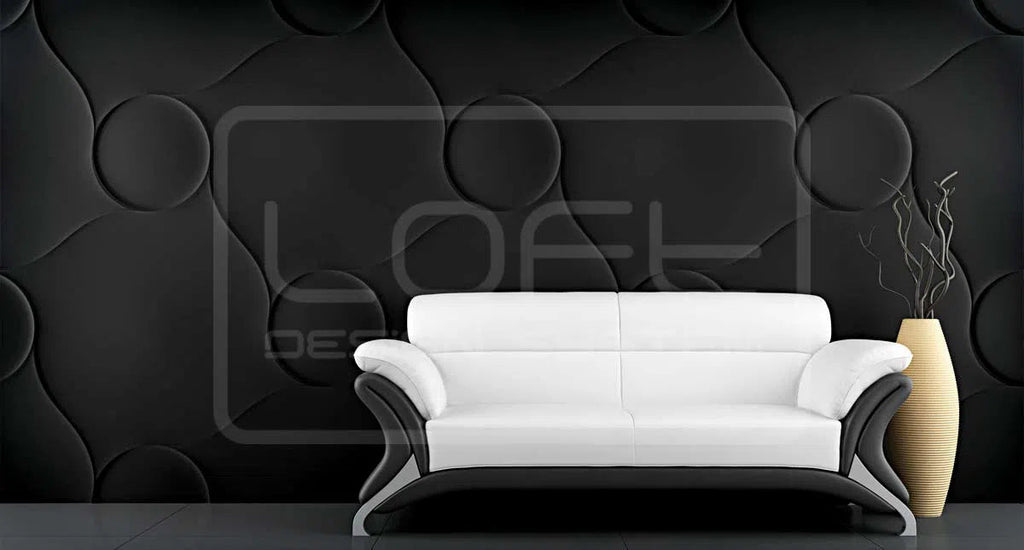 3D Gypsum Wall Art Panels in black and white interior QUILTED DecorMania.eu