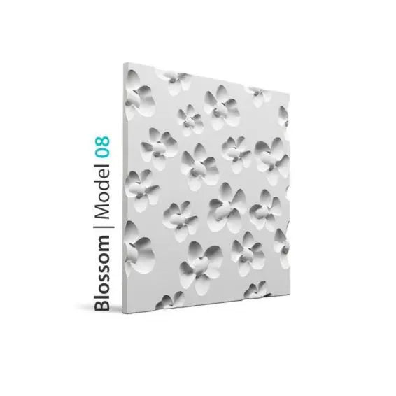 3D Gypsum Wall Art Panels on white background BLOSSOM DecorMania.eu
