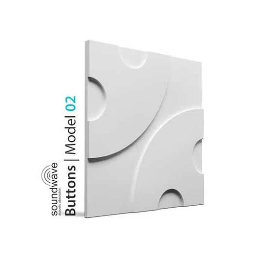 3D Gypsum Wall Art Panels on white background BUTTONS DecorMania.eu