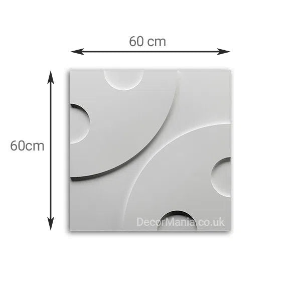 3D Gypsum Wall Art Panels on white background with measurements BUTTONS DecorMania.eu