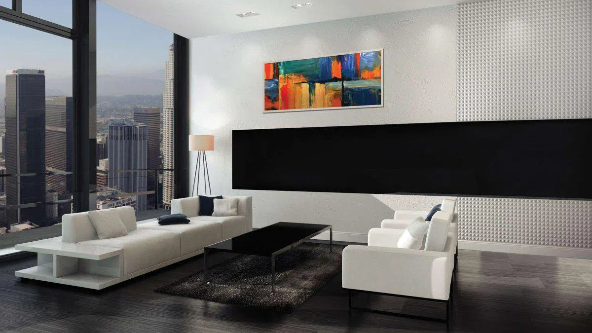 3D Gypsum Wall Art Panels in living room interior CHAOS 60x60 DecorMania.eu