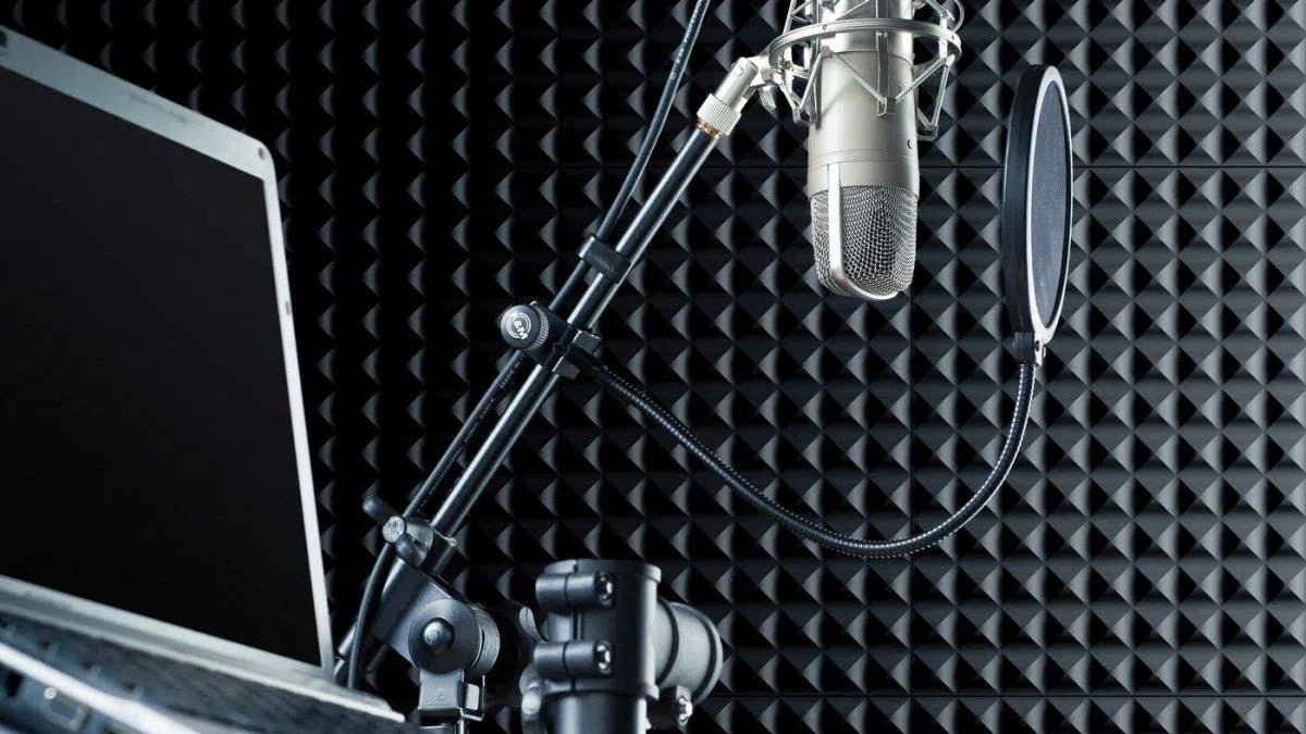 3D Gypsum Wall Art Panels in recording studio interior CHAOS 60x60 DecorMania.eu