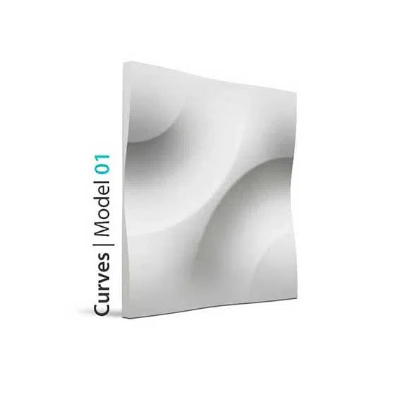 3D Gypsum Wall Art Panels CURVES on white background DecorMania.eu