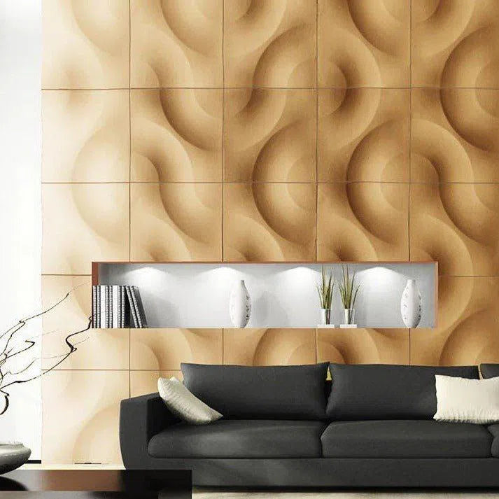 3D Gypsum Wall Art Panels CURVES as an accent wall DecorMania.eu