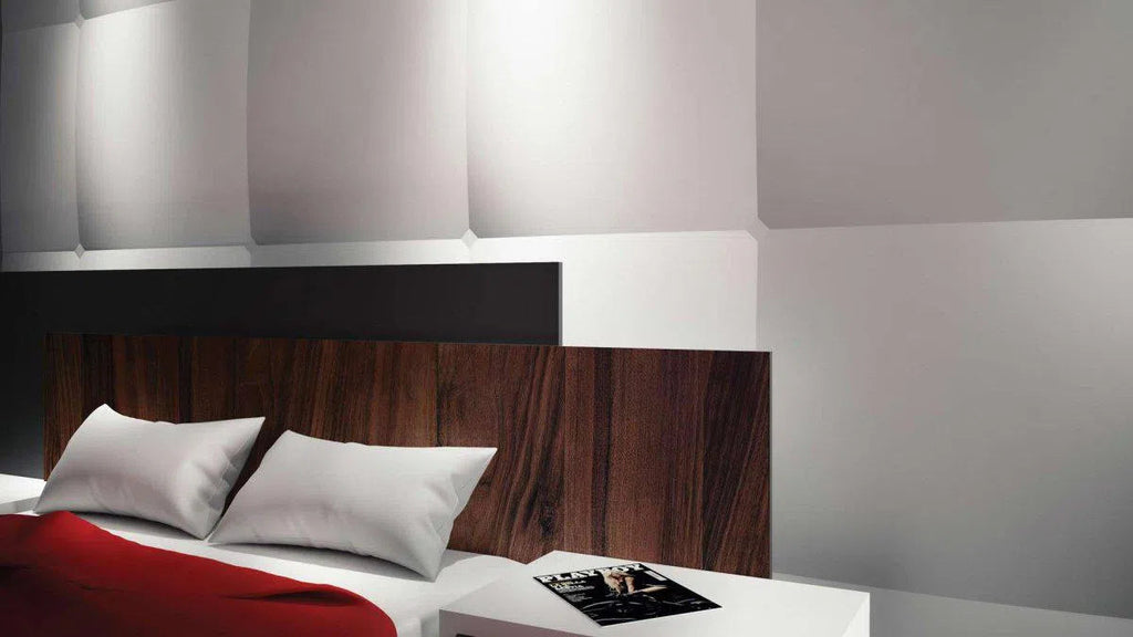 3D Gypsum Wall Art Panels in bedroom interior CUSHION Decormania.eu