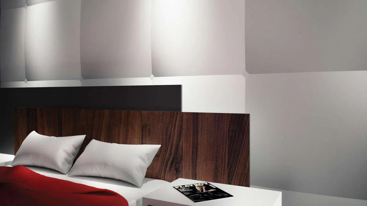 3D Gypsum Wall Art Panels in bedroom interior CUSHION Decormania.eu