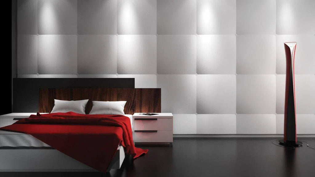 3D Gypsum Wall Art Panels in modern bedroom interior CUSHION Decormania.eu