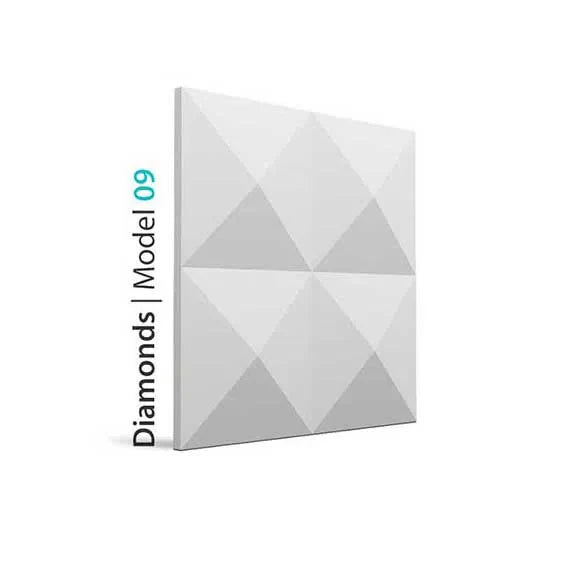 3D Gypsum Wall Art Panels on white background DIAMONDS DecorMania.eu