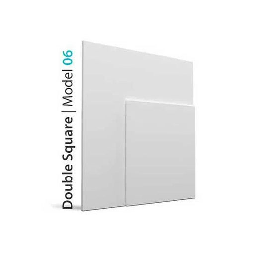 3D Gypsum Wall Art Panels on white background DOUBLE SQUARE Decormania.eu