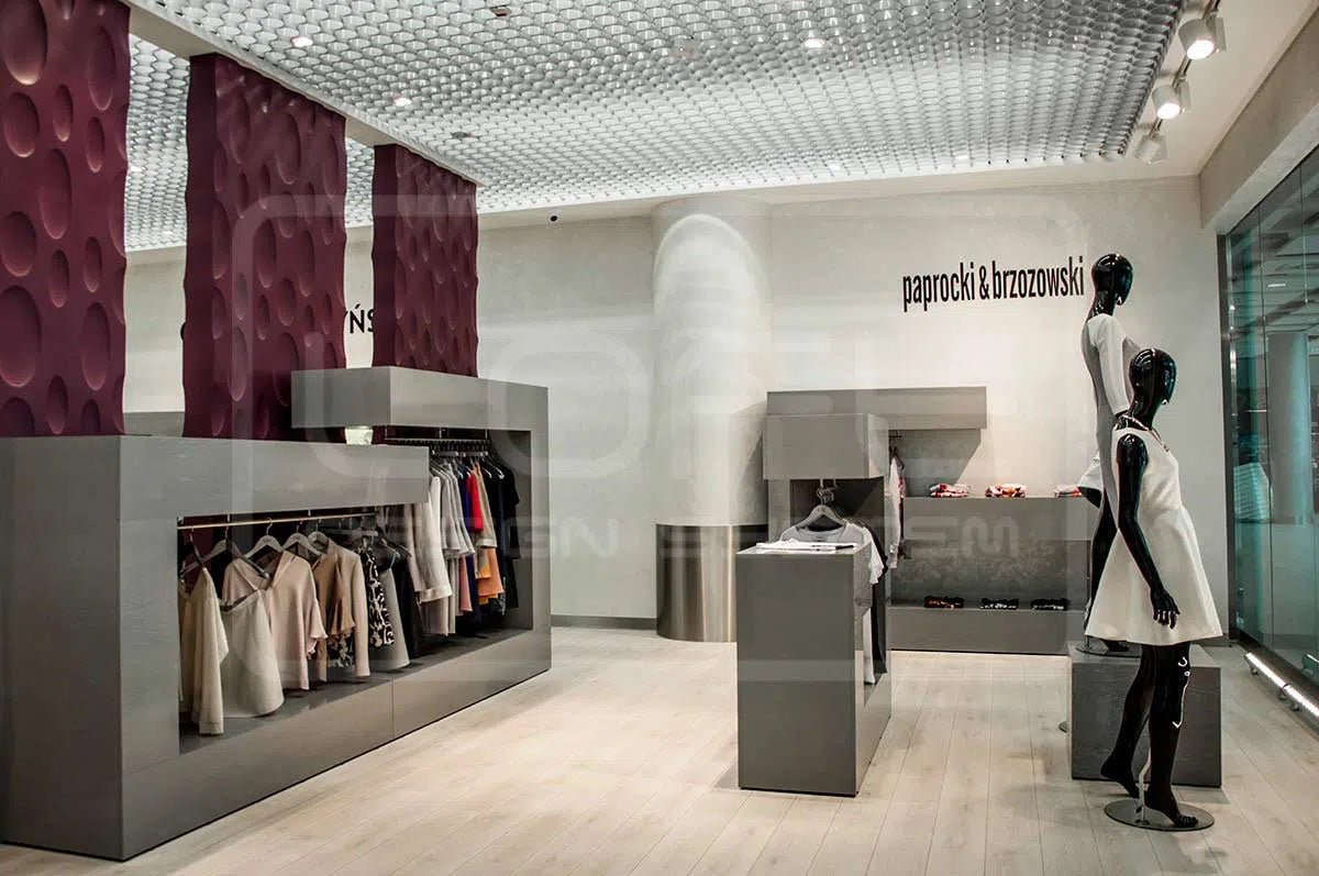 3D Gypsum Wall Art Panels in fashion commercial space ELLIPSE DecorMania.eu