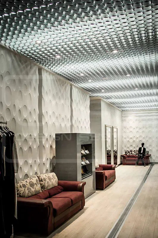 3D Gypsum Wall Art Panels ELLIPSE in fitting room DecorMania.eu