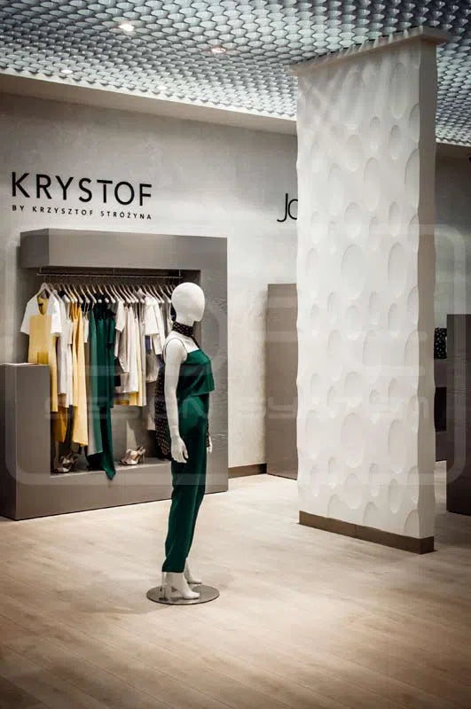 3D Gypsum Wall Art Panels ELLIPSE in commercial space DecorMania.eu