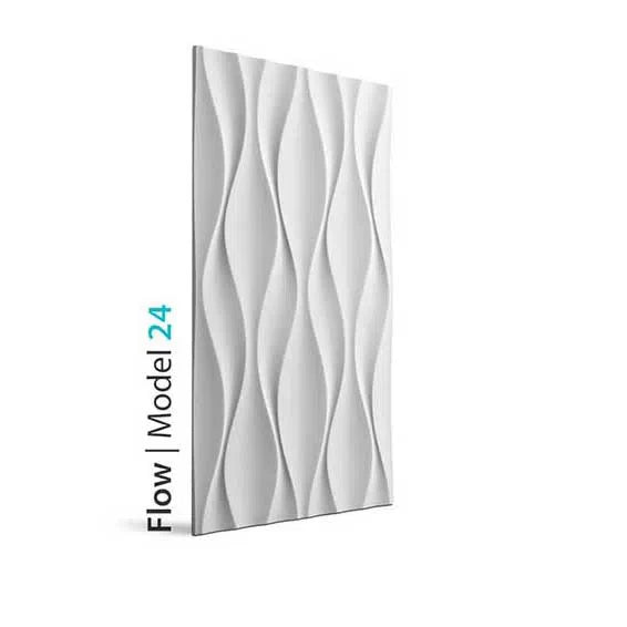 3D Gypsum Wall Art Panels FLOW on white background Deomania.eu
